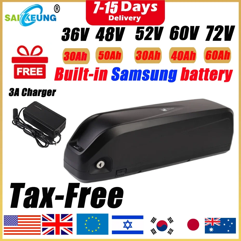 Hailong Polly 48V 52V 60V 36V  – обзор и цена Electric Bicycle Battery 72V 30Ah